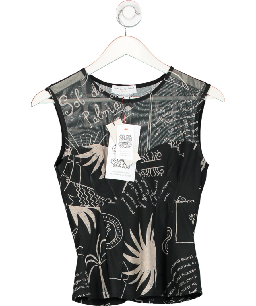 Never Fully Dressed Black Mono Palma Mesh Top UK 10