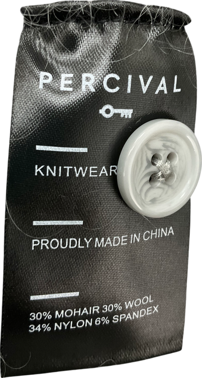 Percival Grey Mohair Cardigan UK S