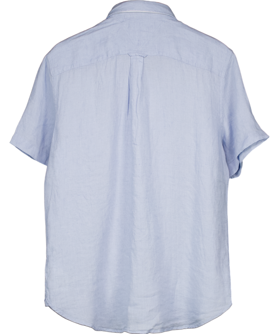 Tommy Hilfiger Blue Washed Pure Linen Shirt UK XXL