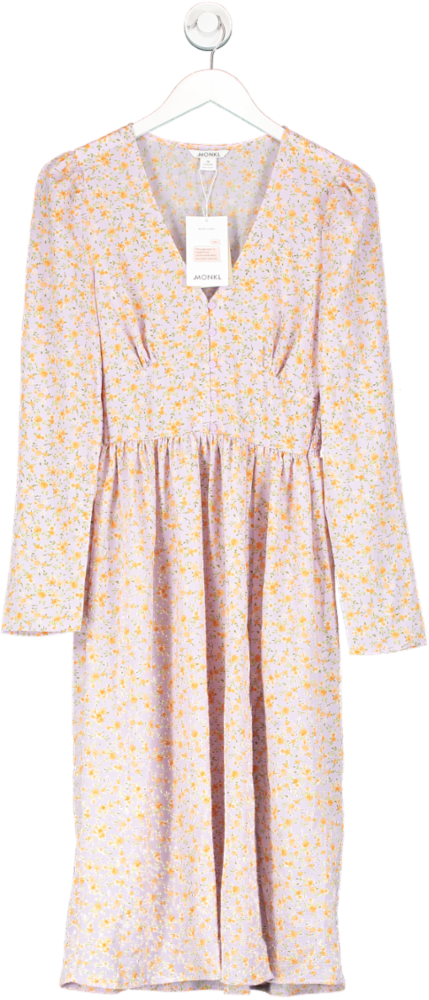 Monki Pink Ditsy Floral Midi Dress BNWT UK 8