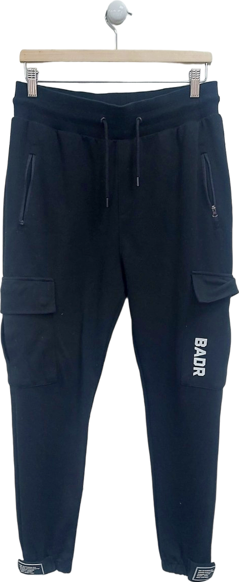 Badr Black Cargo Joggers UK L