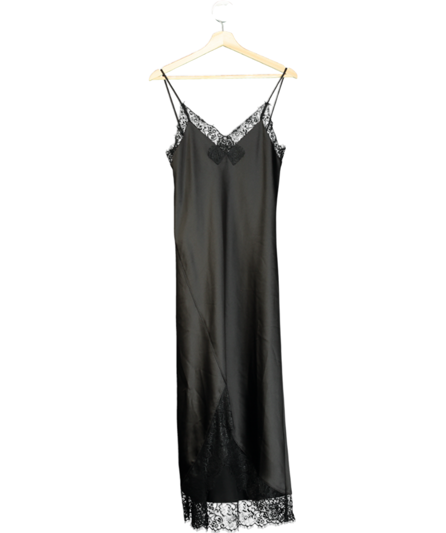 All Saints Black Praia Midi Dress UK 8