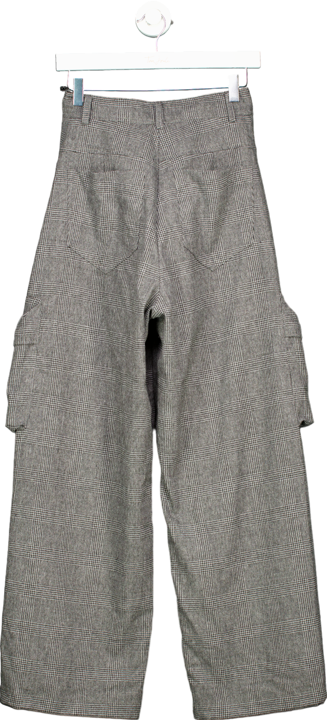 Pinko Grey Rhydon Pantalone Flanella Disegno Galles Trousers UK 6