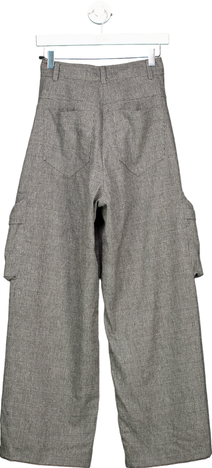 Pinko Grey Rhydon Pantalone Flanella Disegno Galles Trousers UK 6