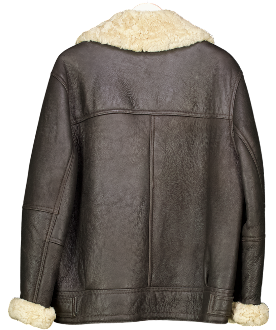 Lakeland Dark Brown Leather And Shearling Jacket UK 16