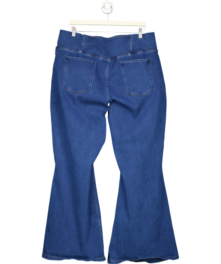 Blue Pull On Flared Stretch Jeans UK XXXL