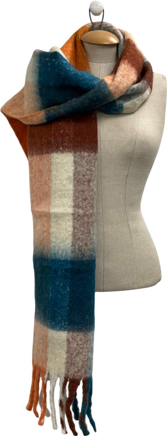 MANGO Multicoloured Woollen Check Scarf No Size