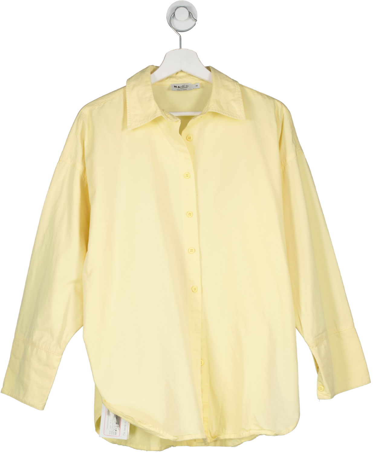 NA-KD Yellow Oversized Dropped Shoulder Shirt UK 10