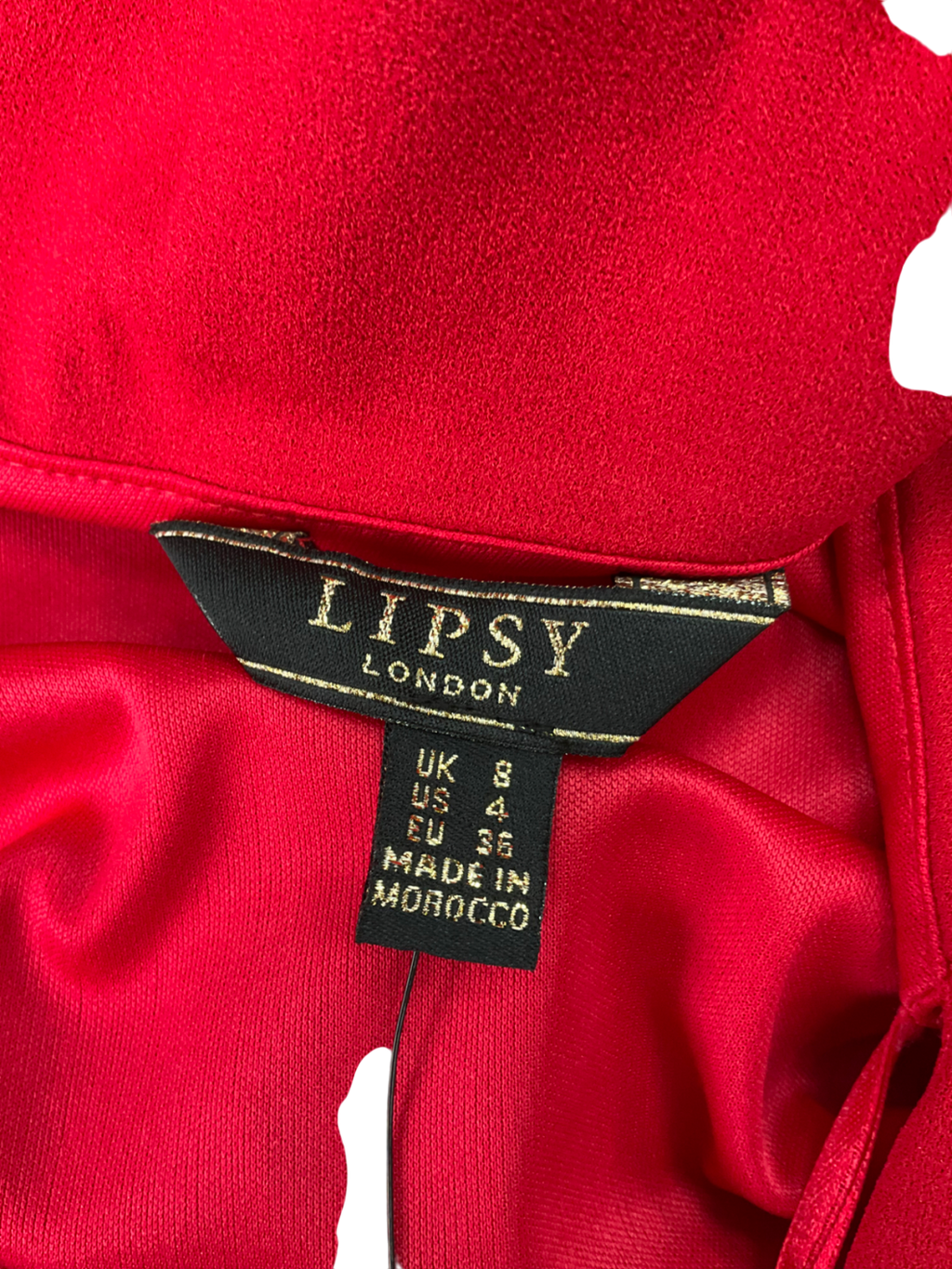 lipsy london Lipsy Red Off Shoulder Fit And Flare Asymmetrical Midi Dress UK 6