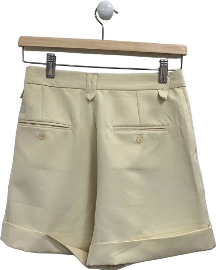 De Rococo Beige Pleated Shorts UK S