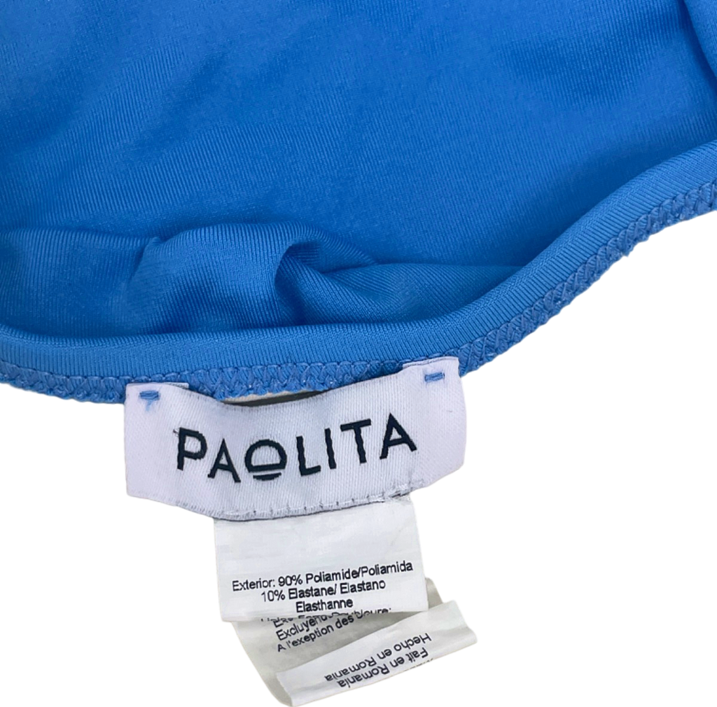 Paolita Blue One-Shoulder Swimsuit with Belt UK S