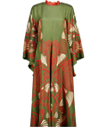 LA DOUBLEJ. Green Magnifico Printed Silk Twill Maxi Dress UK S