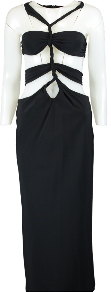 Christopher Esber Black Twisted Cutout Maxi Dress UK 6