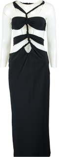 Christopher Esber Black Twisted Cutout Maxi Dress UK 6