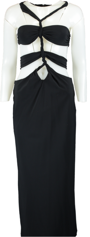 Christopher Esber Black Twisted Cutout Maxi Dress UK 6