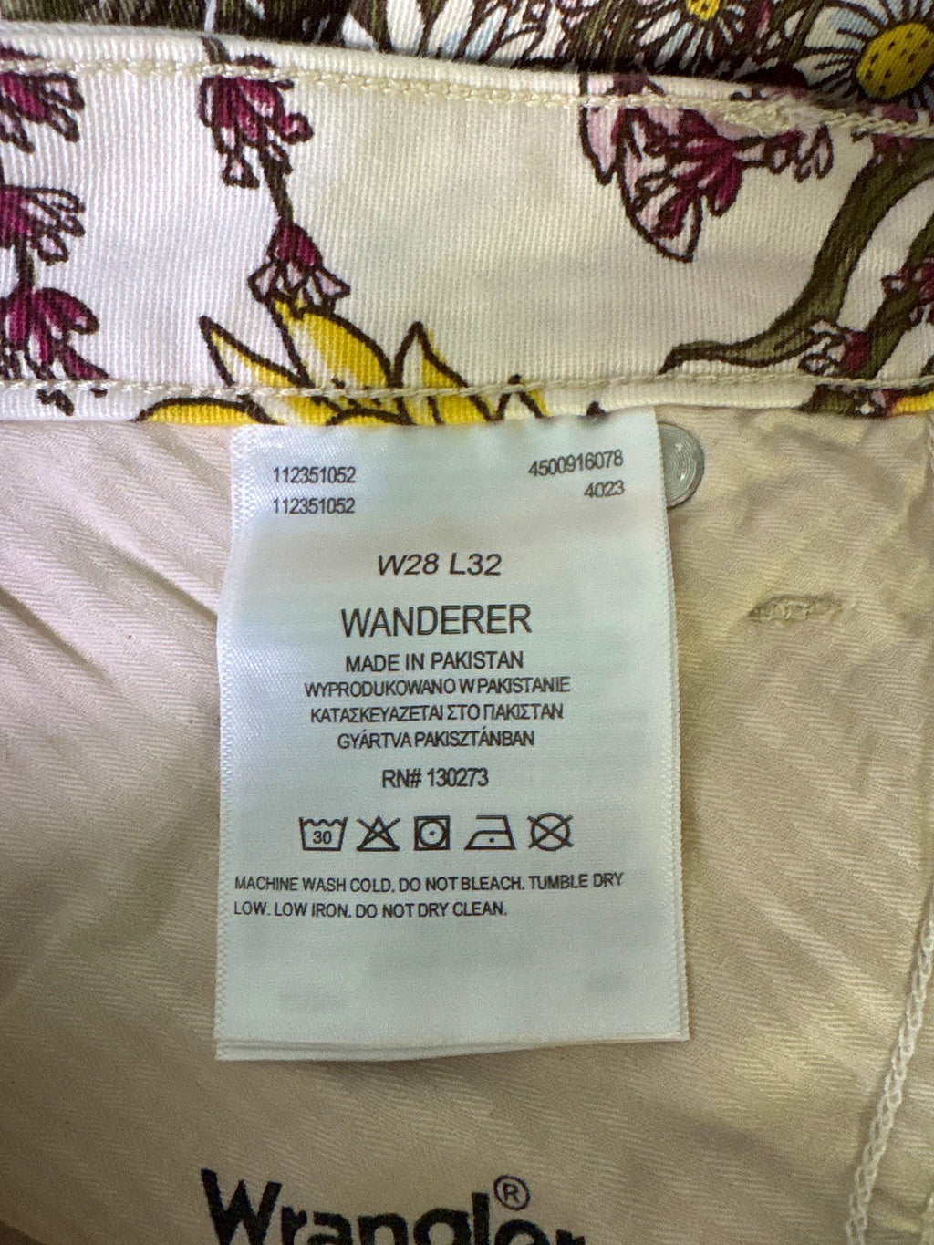 Wrangler Floral Wanderer 622 Mid Rise Flare Trousers UK W28 L32