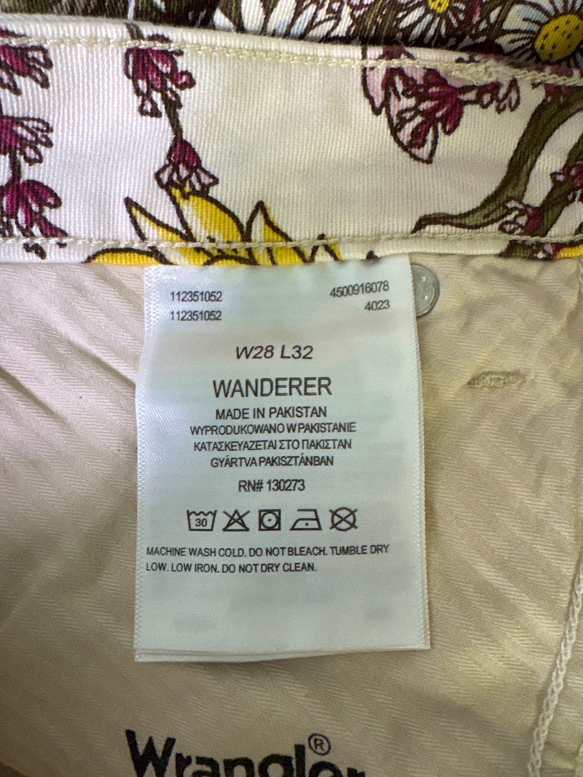 Wrangler Floral Wanderer 622 Mid Rise Flare Trousers UK W28 L32