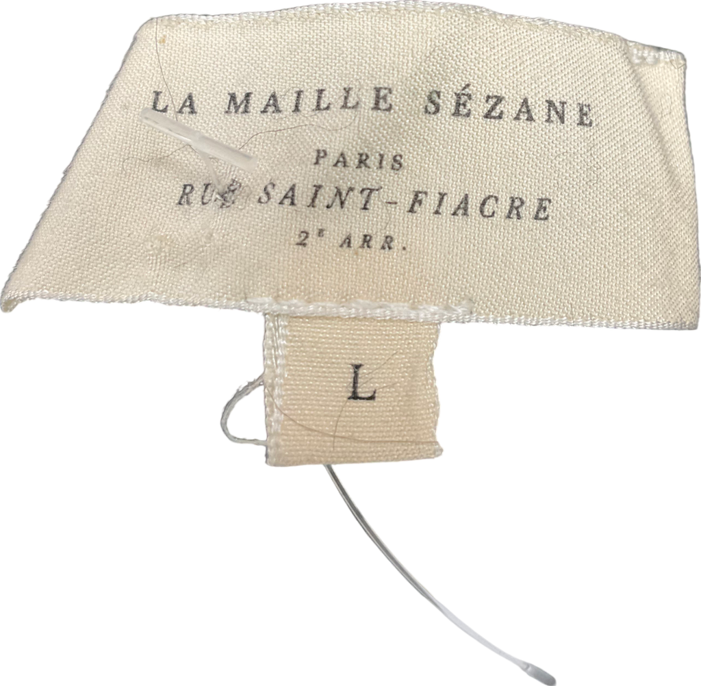 Sezane Black Mohair/ merino Blend belted Enola Dess UK L