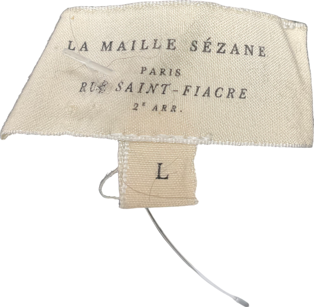 Sezane Black Mohair/ merino Blend belted Enola Dess UK L