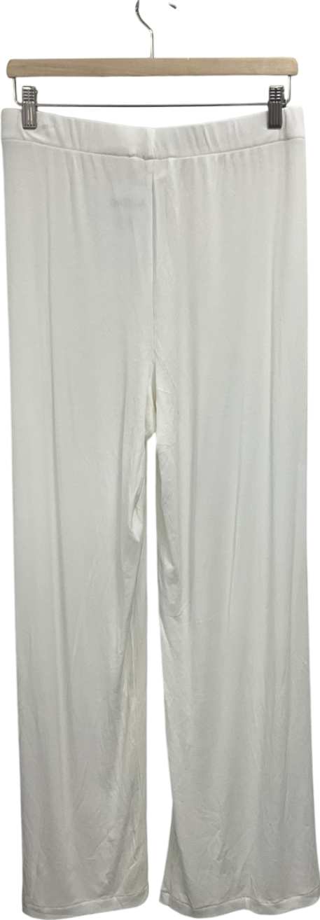 SKIMS White Soft Lounge Ribbed Pants UK M