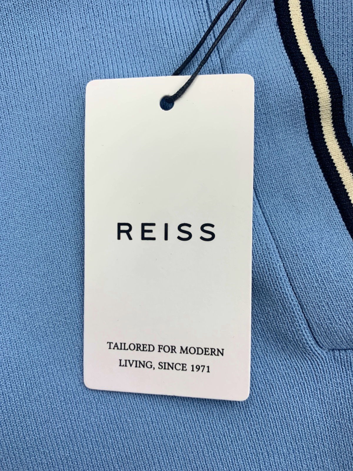 Reiss Blue Short Sleeve Polo Shirt Size S