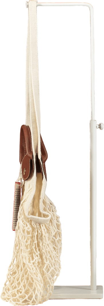 LONGCHAMP Cream Le Pliage Filet Top Handle Net Bag, Ecru