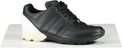 Chanel Black / White Coco Mark Leather Cc Logo Sneakers Trainers UK 5.5 EU 38.5 👠