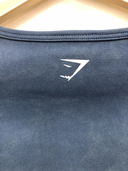 Gymshark Blue Zip Front Long Sleeve Crop Top Small