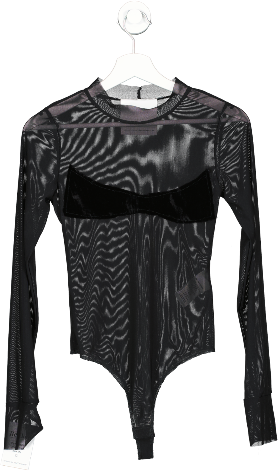 Sami Miro Vintage Black The Body Suit In Velvet UK M