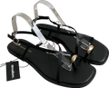 Threadbare Black Glide Hardware Back Strap Sandal UK 8