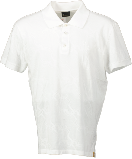 Billionaire White Textured Embroidered Logo Polo Shirt UK 4XL