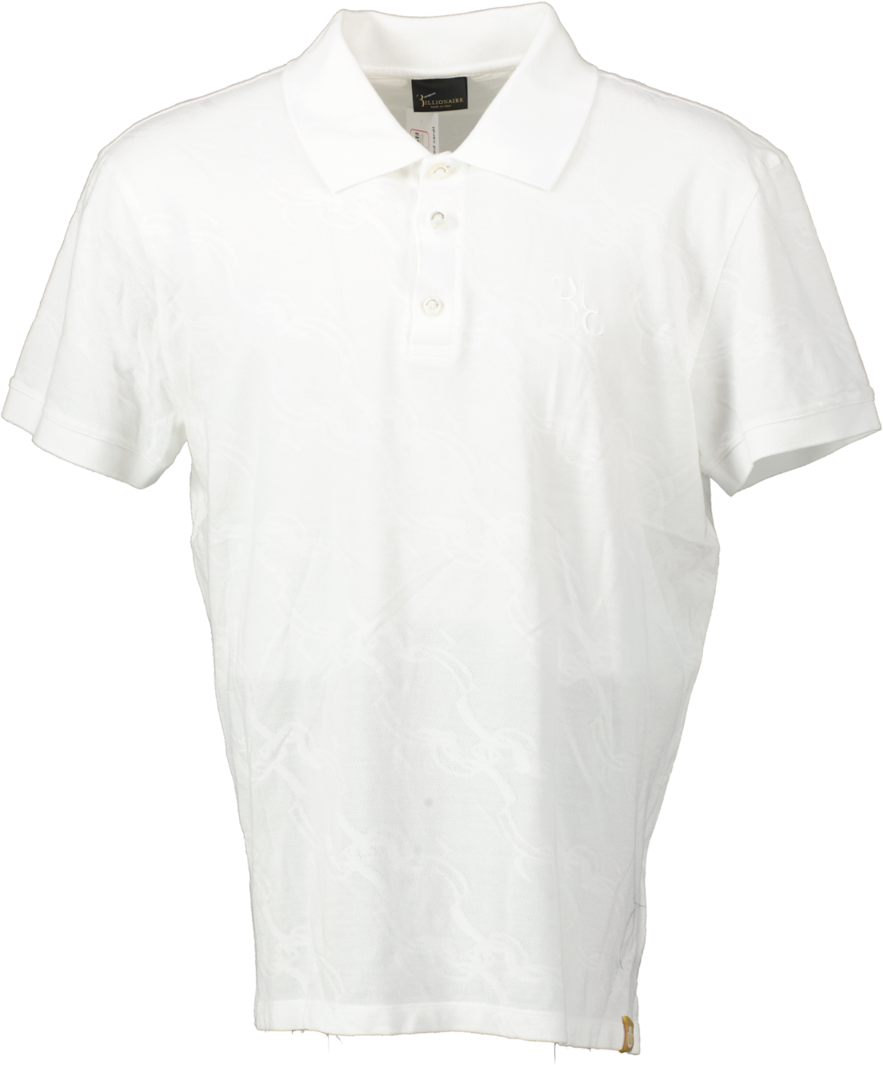 Billionaire White Textured Embroidered Logo Polo Shirt UK 4XL