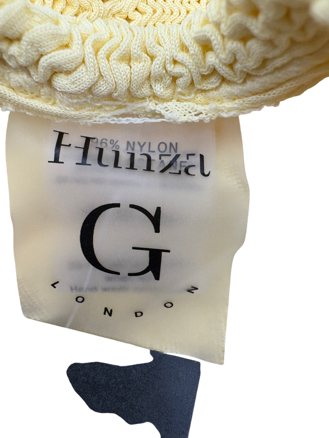 Hunza G Yellow Seersucker Swimsuit UK One Size