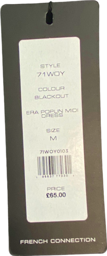 French Connection Blackout Era Poplin Midi Dress UK M