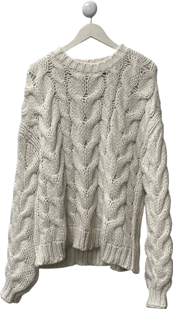 White Fox White Real Feelings Oversized Knit Sweater UK L/XL
