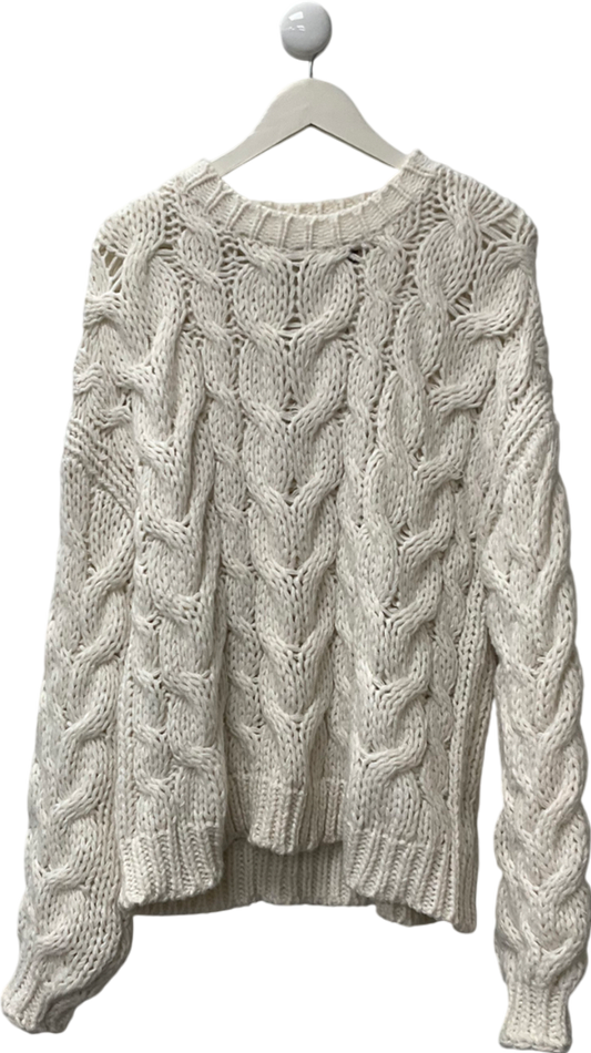 White Fox White Real Feelings Oversized Knit Sweater UK L/XL