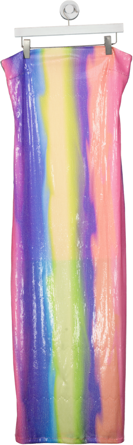 Nasty Gal Multicoloured Ombre Sequin Maxi Dress UK 12