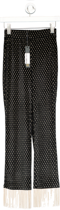 House of Harlow 1960 Black / Gold Velvet Beaded Fringed Cantina Trousers UK XS