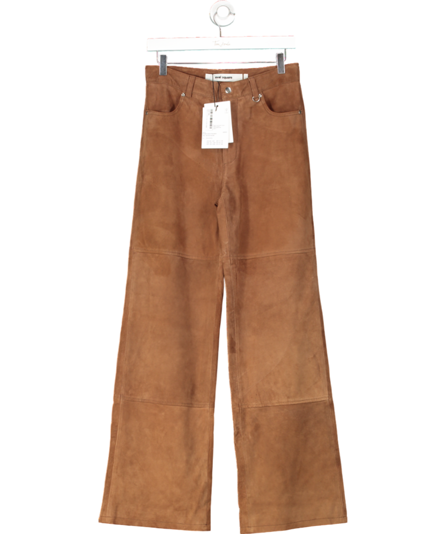 Oval Square Brown Future Suede Trousers UK S