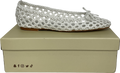Public Desire Cream Alundra White Pu Woven Bow Detail Ballet Pump Flats UK 7 EU 40 👠