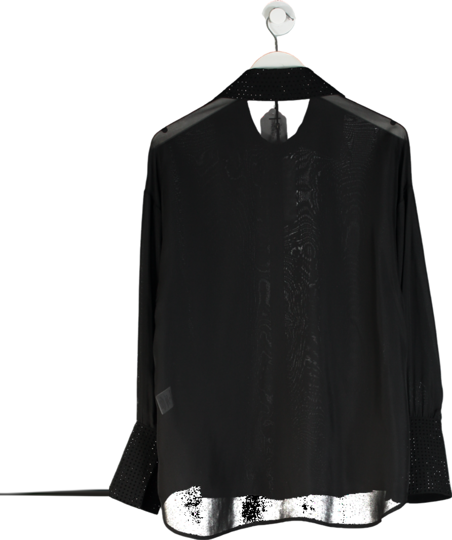 Retrofete Black Lovelyn Chiffon Top UK S