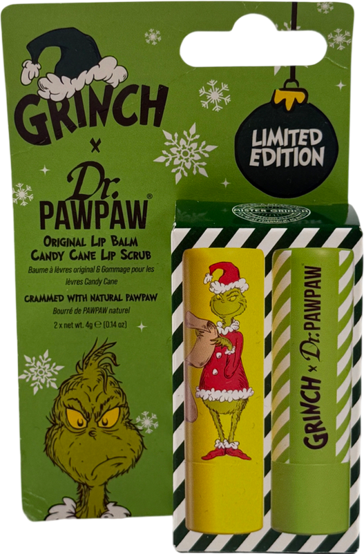 Pawpaw The Grinch Candy Cane Scrub & Original Lip Balm Duo 2x4g