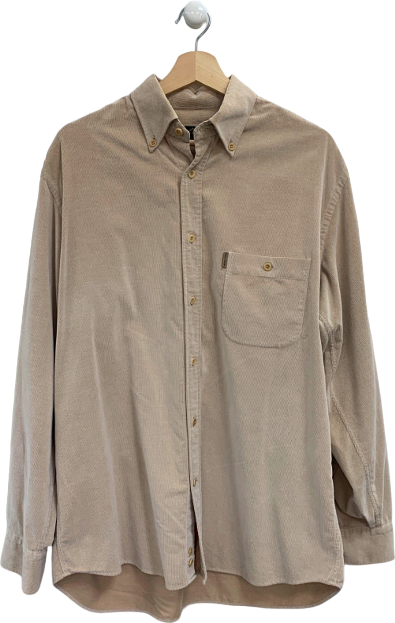 Paul & Shark Beige Corduroy Button-Up Shirt UK 41