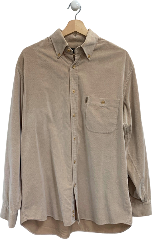 Paul & Shark Beige Corduroy Button-Up Shirt UK 41