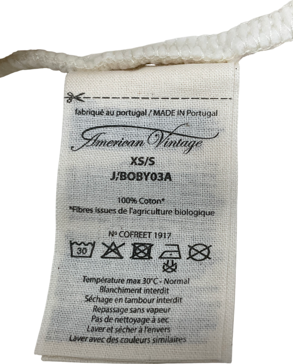 American Vintage Cream Boucle 2-piece Bobypark Organic Cotton Sweatshirt With Crew Neck And Joggers UK XS/S