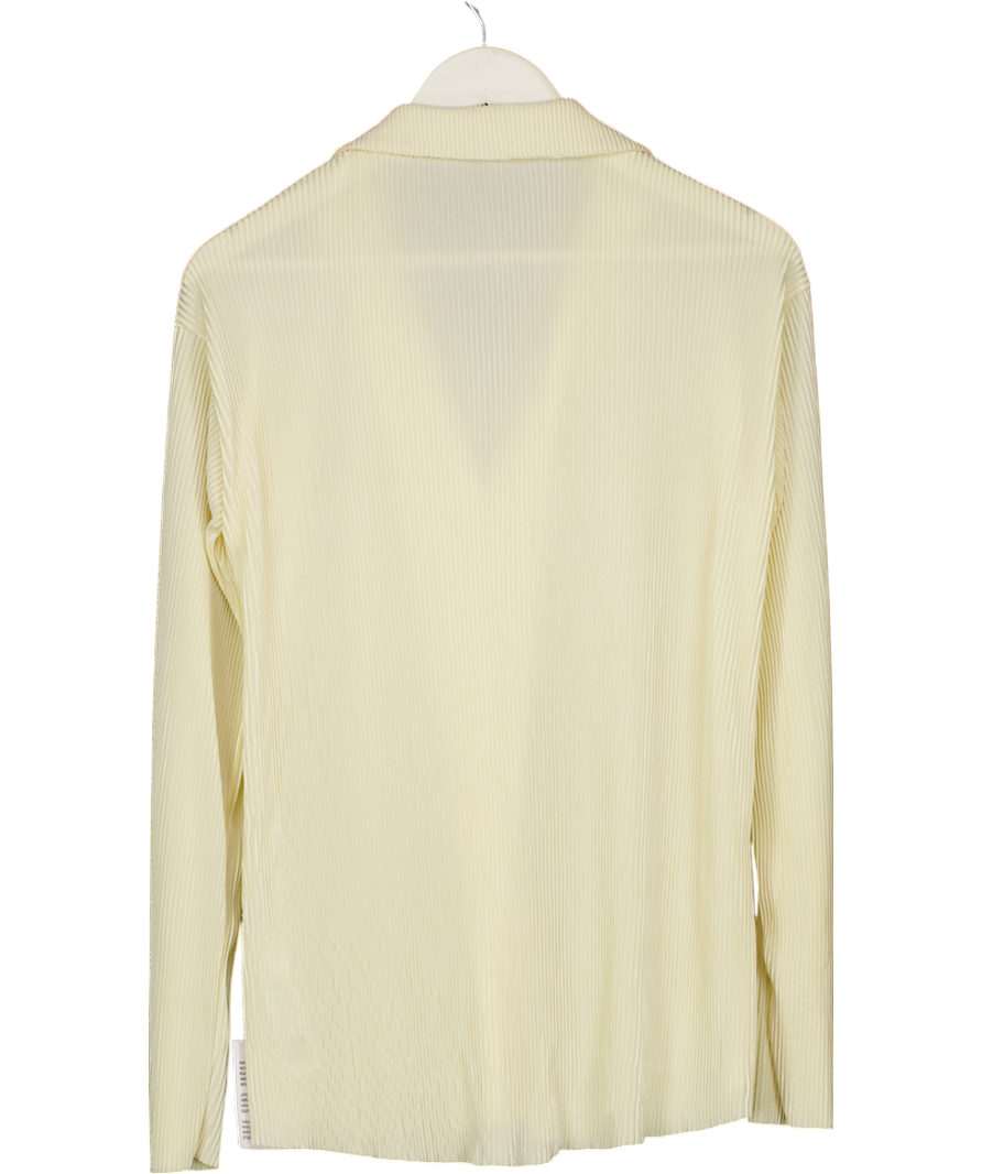 ASOS Cream Oversized Plisse Shirt UK 8