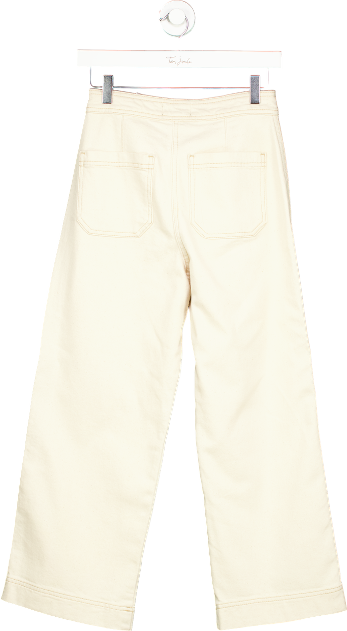 WYSE LONDON Ecru Allie Flare Cropped Jean UK 8
