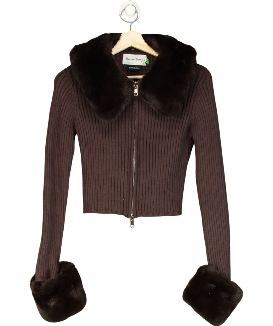 HOUSE OF SUNNY Brown Chocolate Classic Peggy Style Zipped Knit UK 10