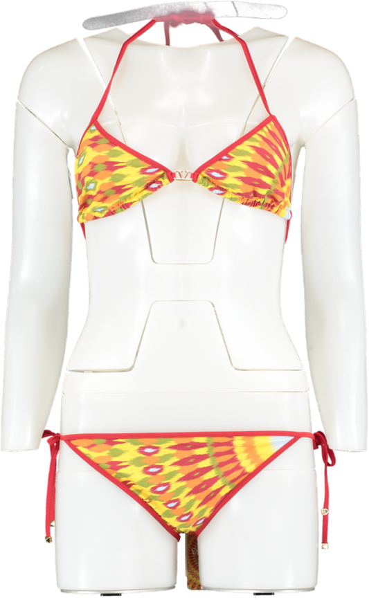 Valentino Printed Triangle Logo Rockstud Bikini Set BNWT UK S