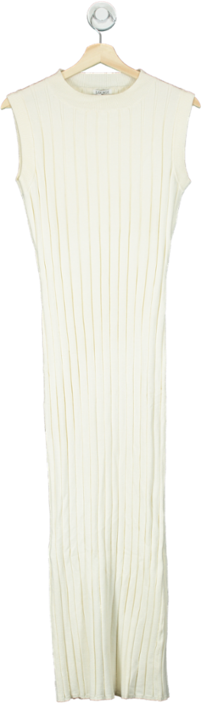 Lounge Cream Ribbed Sleeveless Dress UK S